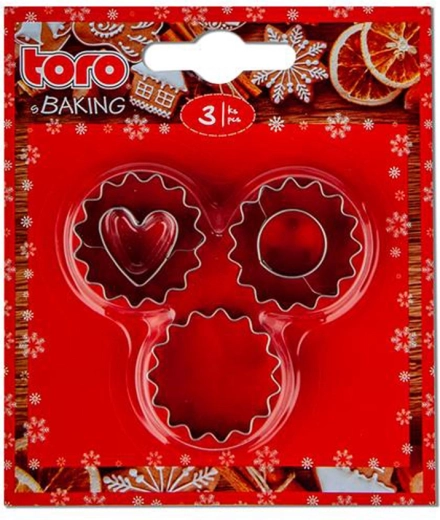 Tainavormide komplekt küpsistele – sakiline ring, 3 tk TORO