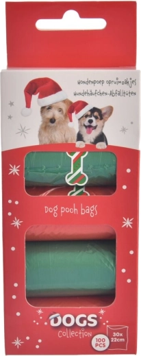 Christmas dog poop bags 100 pcs (5×20) on a roll