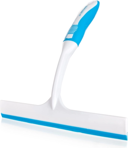 Exclusive window squeegee with rubber 25 cm, blue-white