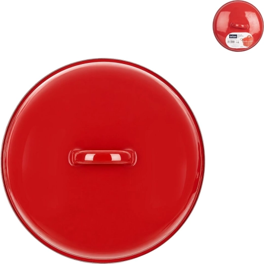 Enameled lid Lem 19 cm red - 1 piece