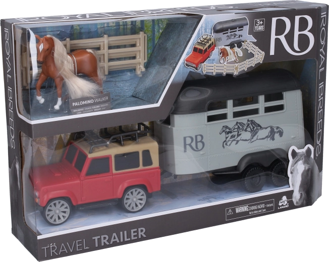 Royal Breedsi hobune koos auto, haagise ja aedikuga