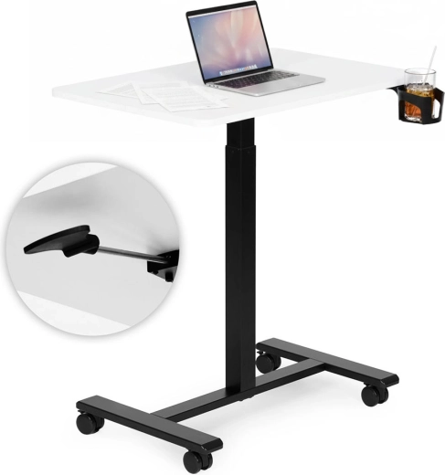 Mobiilne kõrgusreguleeritav ModernHome sülearvutilaud 70 × 48 cm valge