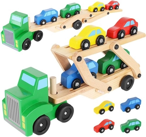 Puidust kokkupandav autoveok veok 4 väikese autoga