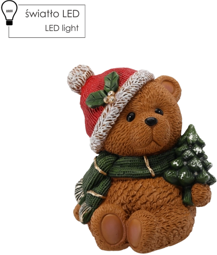 Jõulufiguur karupoeg jõulupuuga LED 27 × 25 × 29 cm
