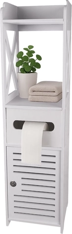 Slim bathroom column cabinet with smart compartment layout