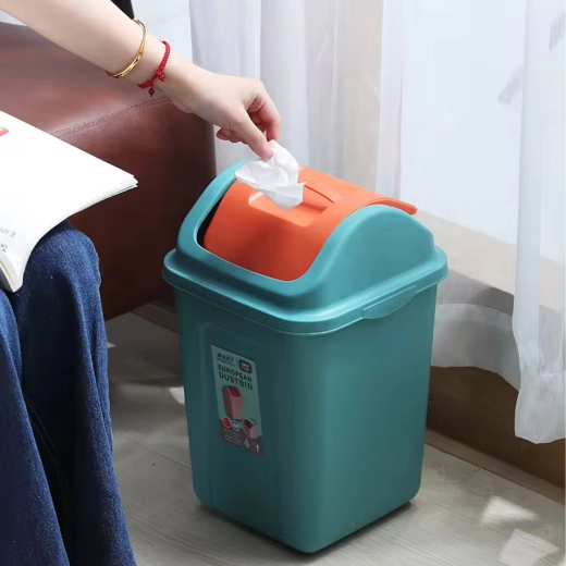 Plastist klapikaanev prügikast sorteeritud jäätmete jaoks 10 l – türkiissinine