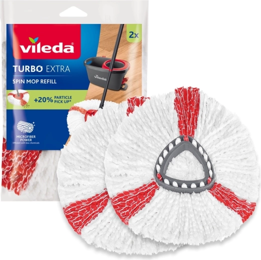 Replacement mop head for Vileda TURBO Extra rotary mop - 2 pcs