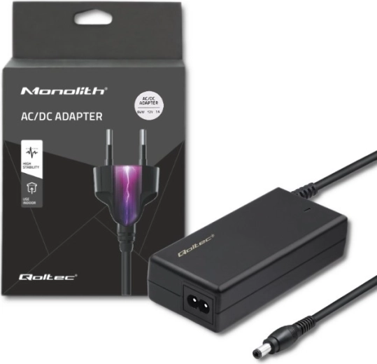 Qolteci võrgutoiteadapter 84 W 12 V 7 A, pistikuga 5,5 × 2,5 mm