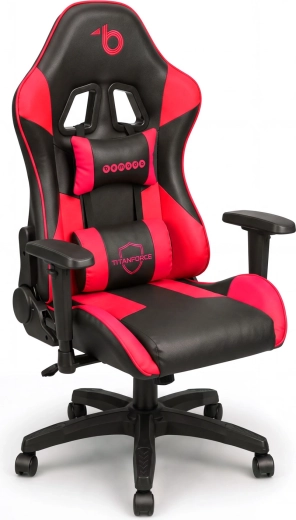 Gaming Chair with Headrest and Lumbar Support, Red