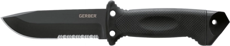 Gerber LMF II Infantry taktikaline nuga 12,5 cm, must kummist GFN-käepideme ja nailontupega