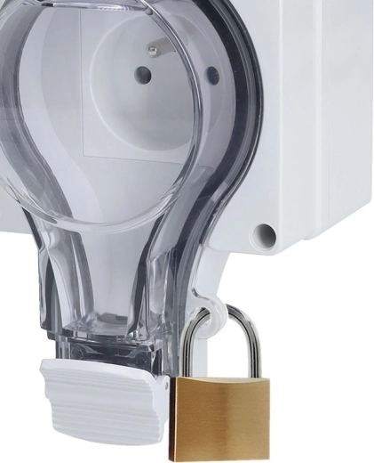 Lockable transparent cover for increased safety