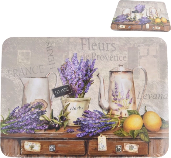 Korgist lauamatt lavendlimotiiviga 29 × 21 cm, 2 tk