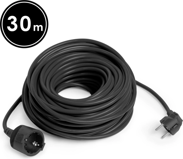 Must Schuko pikendusjuhe 30 m