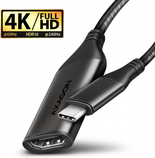 USB-C–HDMI 4K/60Hz adapter, alumiiniumist, 25 cm kaabel
