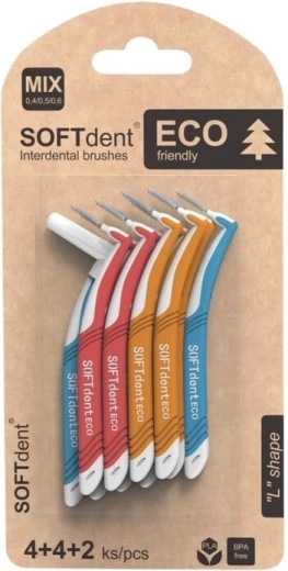 Softdent eco kumerad hambavaheharjad mix (4× XS, 4× S, 2× M)