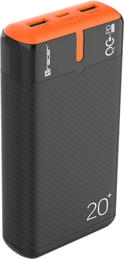 Powerpank Tracer EnerGen 20000 mAh PD ja QC 3.0-ga, must-oranž