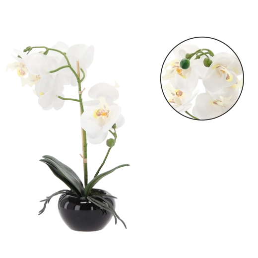 Kunstlill orhidee valge 30 cm