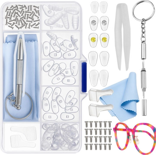 Trizand eyeglasses repair kit in a case (126 pieces)