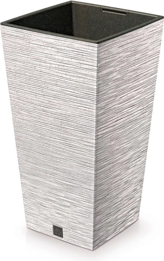 Lillepott Furu Square Eco Wood sisuga 34,5 cm – valge