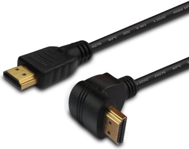 Savio nurgaga HDMI-kaabel v1.4 3D 4K 1,5 m, kuldne