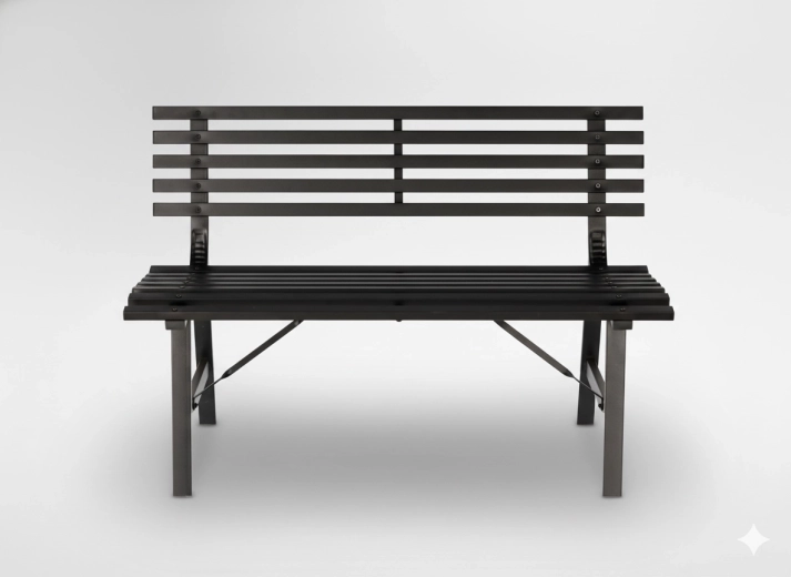 Metallist aiapink 110 × 55 × 76 cm – must