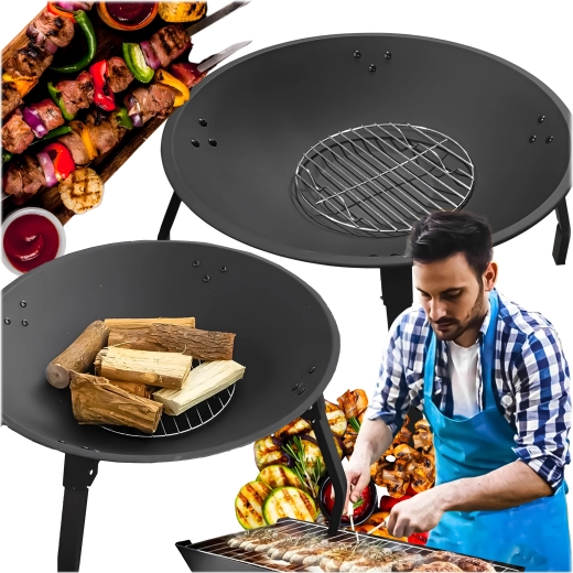 Kokkupandav kaasaskantav aiatulease 55 cm, must teras