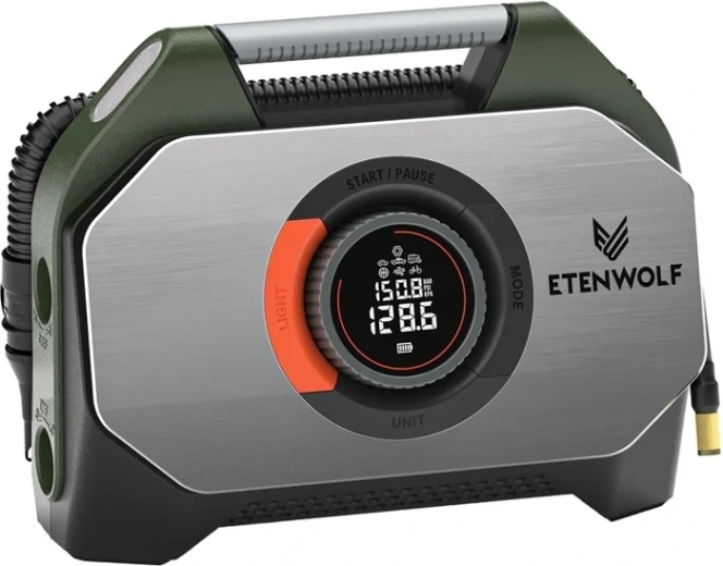 Autokompressor Etenwolf S7 38 400 mAh akupangaga