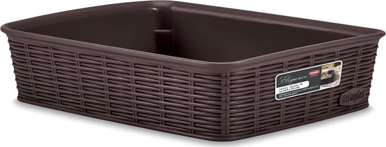 Plastikust korv Elegance – Pruun