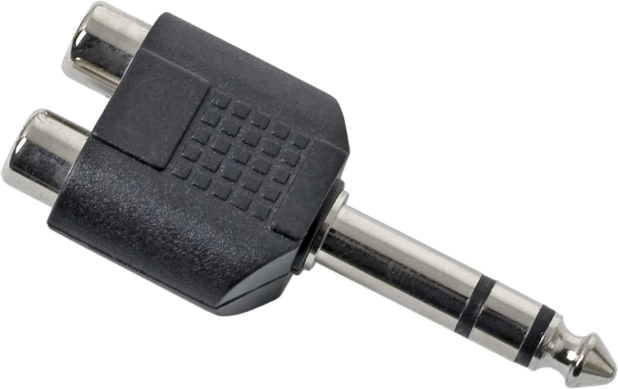 Y-adapter 2 × RCA-pesa 6,3 mm pistikuks