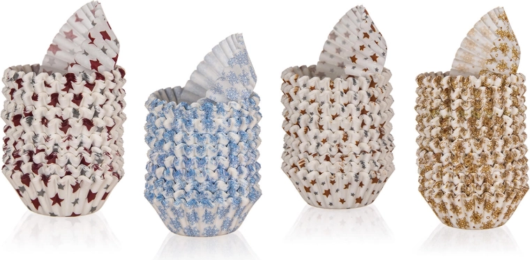 Paper baking cups XMASS, assorted colors, 3 × 2.1 cm, 200 pcs