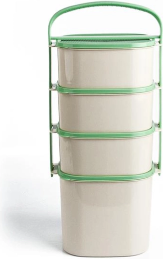 Plastist toidukandja TORO 3× 1,2 l + 1× 2 l, kaante värvide segu