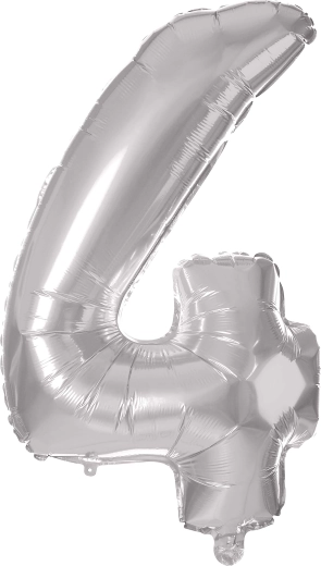 Fooliumõhupall TORO number 4, 30 cm – Hõbedane
