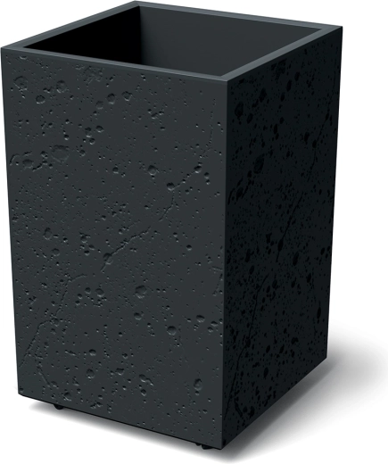 Lillepott Sierra Square High betoonefektiga 38,5 cm – must