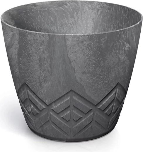 Plastist lillepott betoonefektiga Areco 13,8 cm, marengo hall