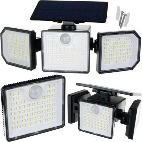 IZOXIS päikeseenergial seinalamp 167 LED-i, 500 lm, kaugjuhtimise ja liikumisanduriga
