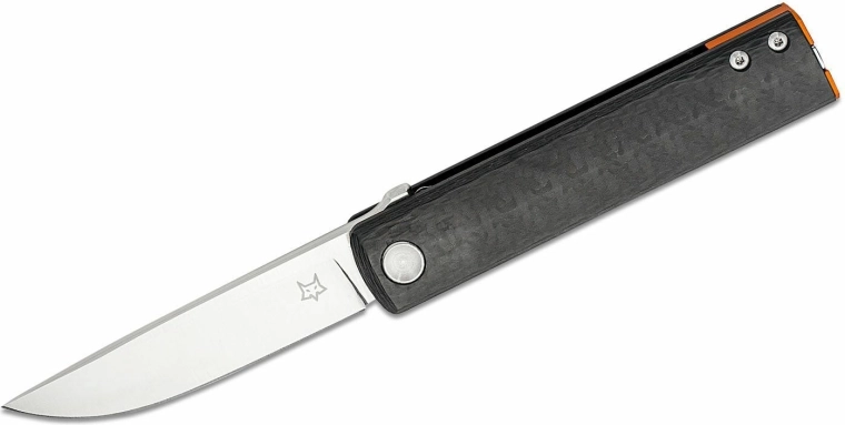 Fox Knives FX-543 CFO Chnops taskunuga 7,5 cm, must/oranž, süsinikkiud