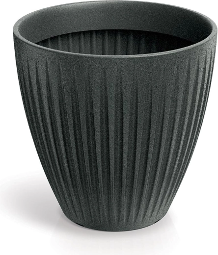 lillepott LATIA ROUND MIDL 48 cm must graniit