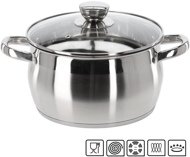 Roostevabast terasest pott kaanega Belly 4 l 22 cm