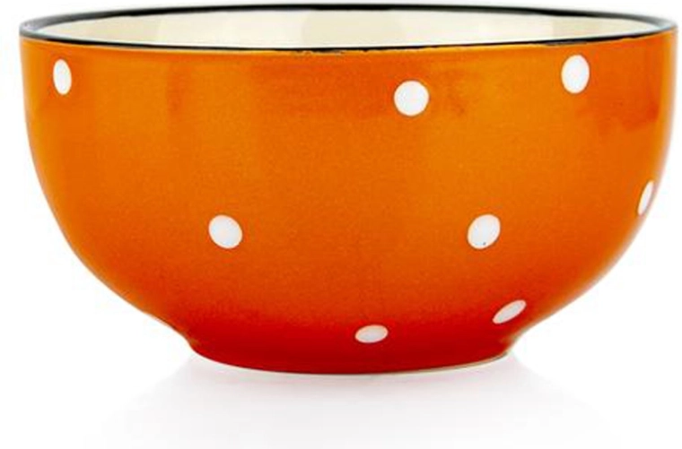 Oranž keraamiline kauss valgete täppidega 490 ml, 13 cm