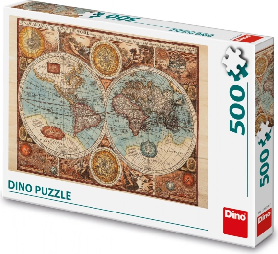 Dino Puzzle iidne maailmakaart - 500 tükki