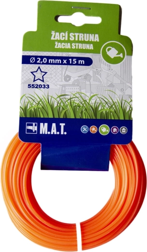 Trimmeri varunöör 2,0 mm tähikprofiil, 15 m, tumeoranž