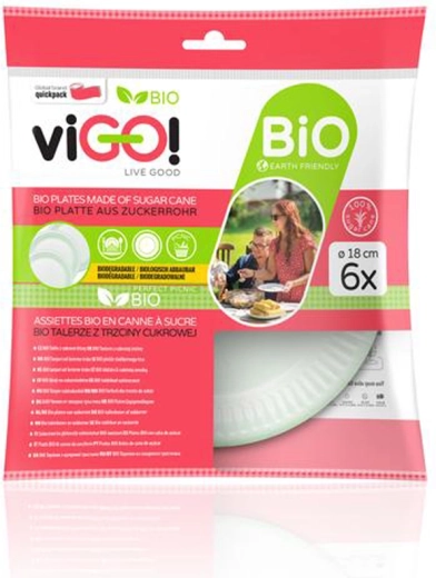 Suhkruroo bio taldrikud 18 cm, 6 tk