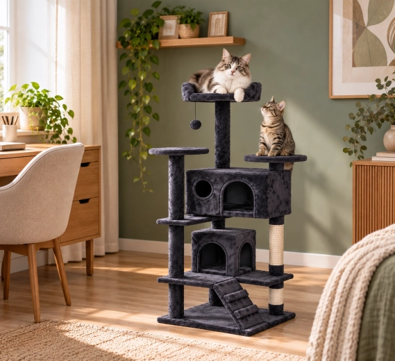 Multi-level space for active cats
