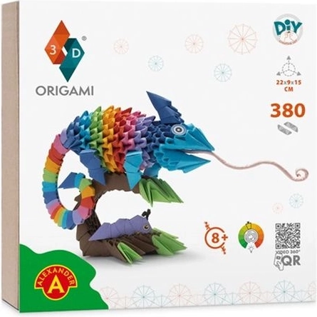 Origami 3D kameeleon