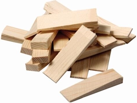 Puidust montaažikiilud 55 × 20 × 6–1 mm, 20 tk