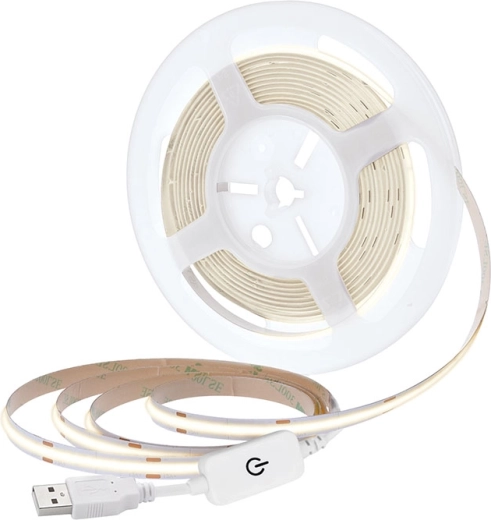 Solight LED COB-riba 5 m neutraalne valge 4000 K USB kaudu koos lülitiga, 8 mm