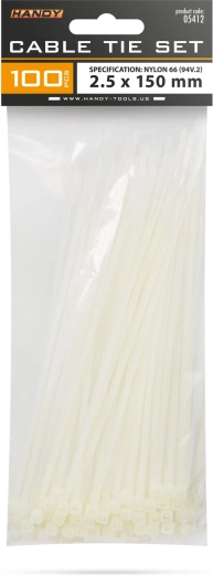 Kaablikinnitus 150 × 2,5 mm – 100 tk – Läbipaistev
