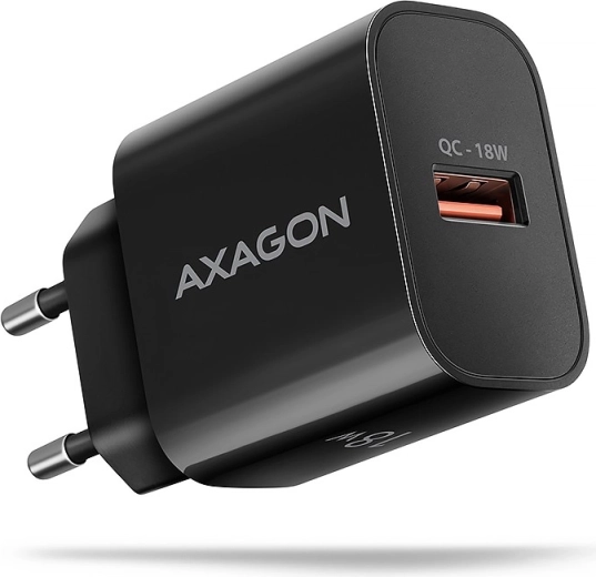 Axagon võrguadapter 18 W kiirlaadimisega QC 3.0, 1× USB-A, must