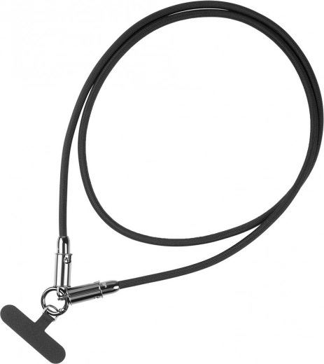 2-ühes USB‑C kaabel telefoni rihmaga, 1 m, must