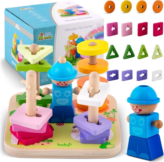 Puidust vormide sobitaja ja kokkupaneku sorter Ricokids
